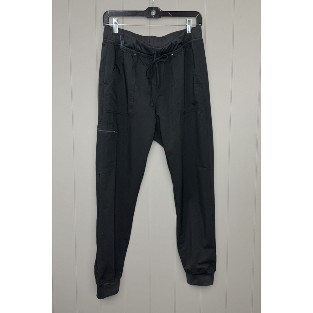 Scrubstar Black Jogger Scrub Pants Women Medium Cargo Pocket Medical Uniform